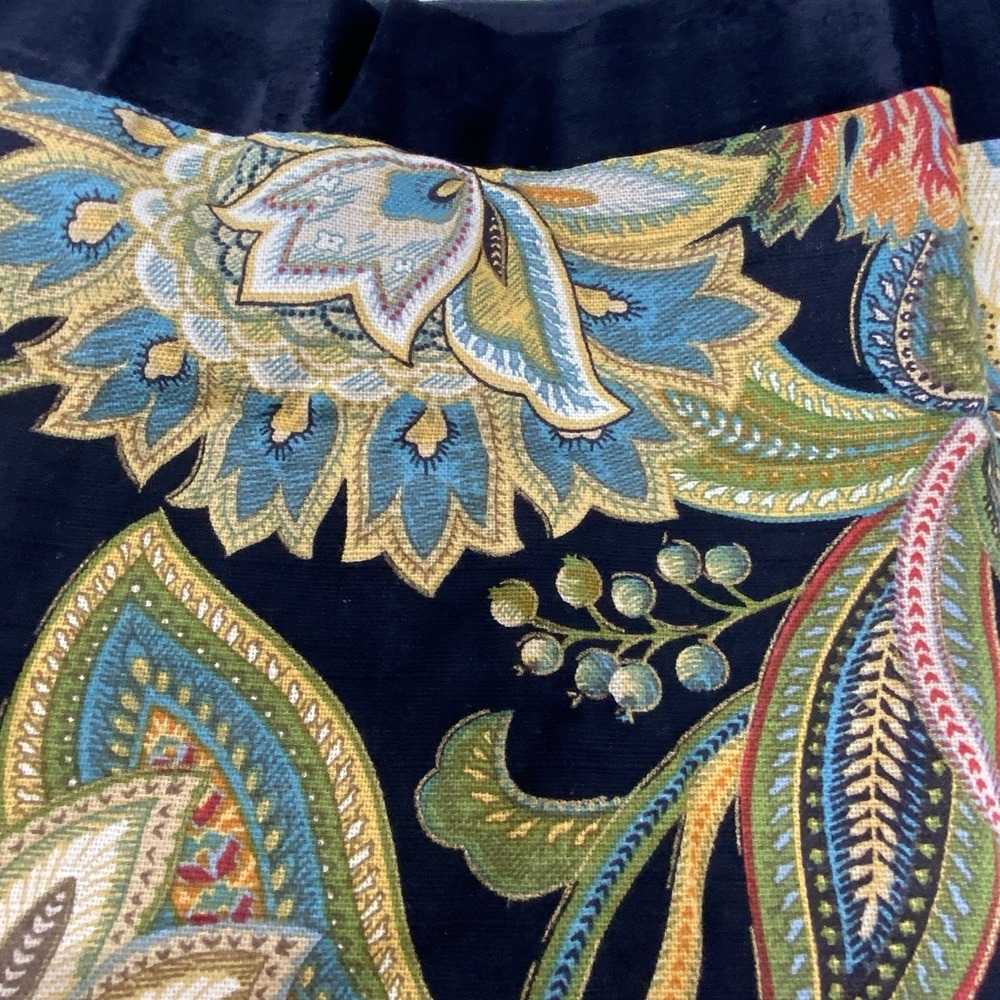 Biltmore Belk Floral Paisley Window Valances Set of 2 Black Multi‎ Cotton Blend - Picture 7 of 14